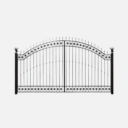 Black metal gate